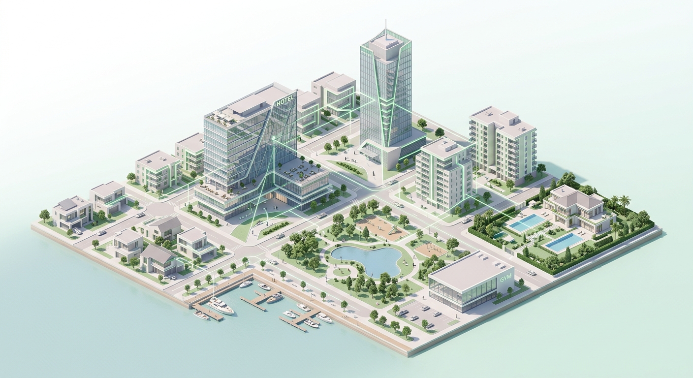 Isometric city scene